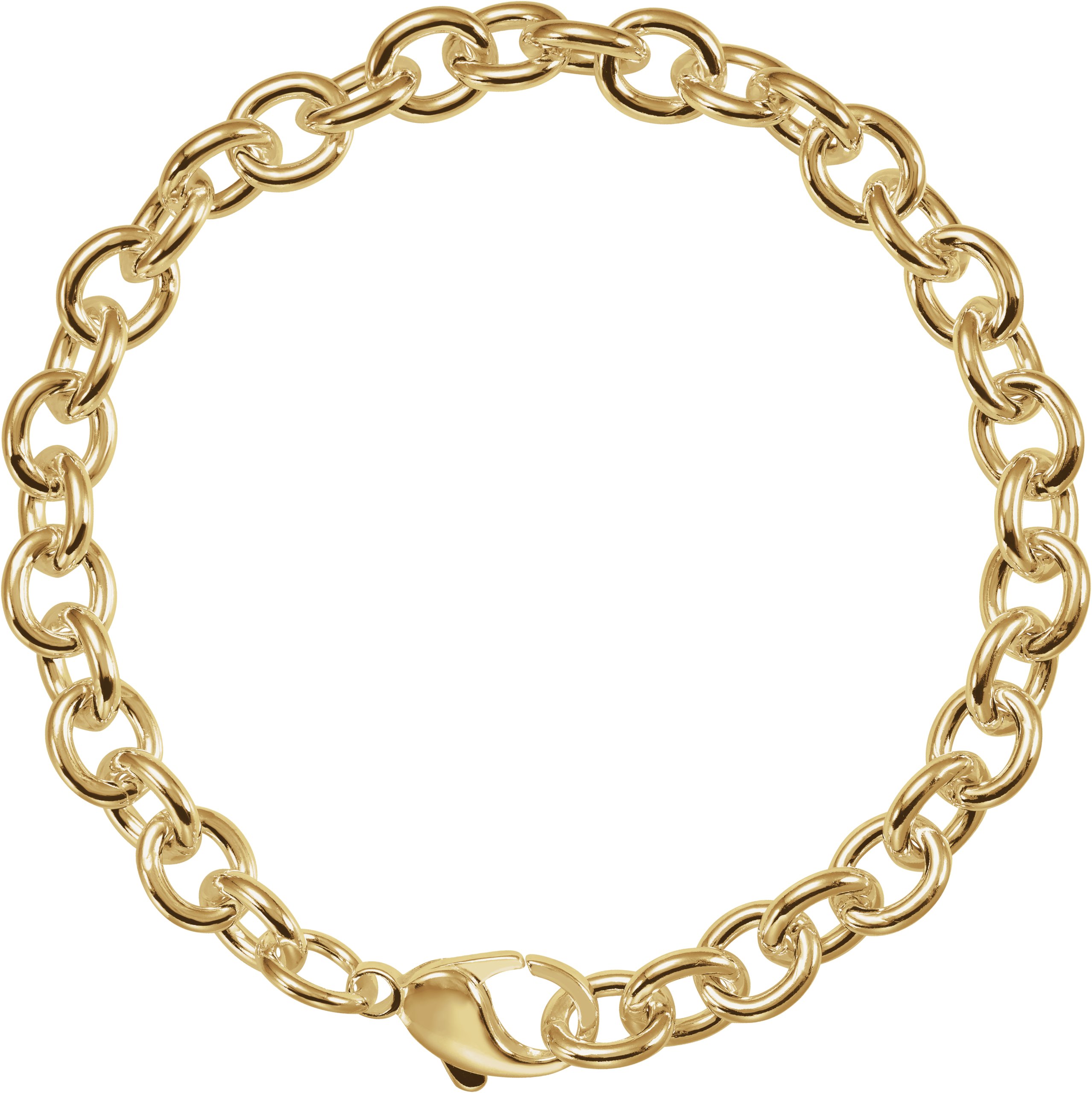 14K Yellow Gold-Filled 7.75 mm Cable 7 1/2 Chain