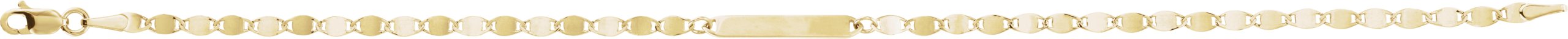 14K Yellow Gold Engravable Bar & Mirror Chain 7 1/2 Bracelet