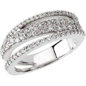 14K White 3/4 CTW Natural Diamond Ring