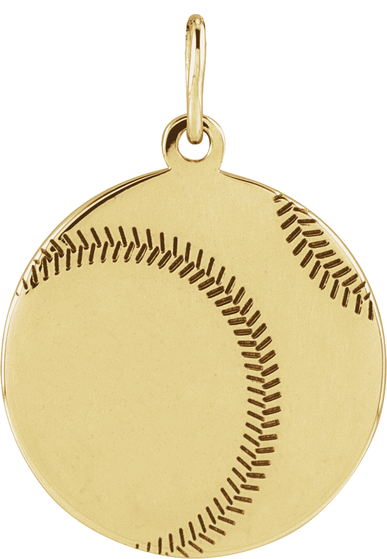 Gold Baseball Pendant