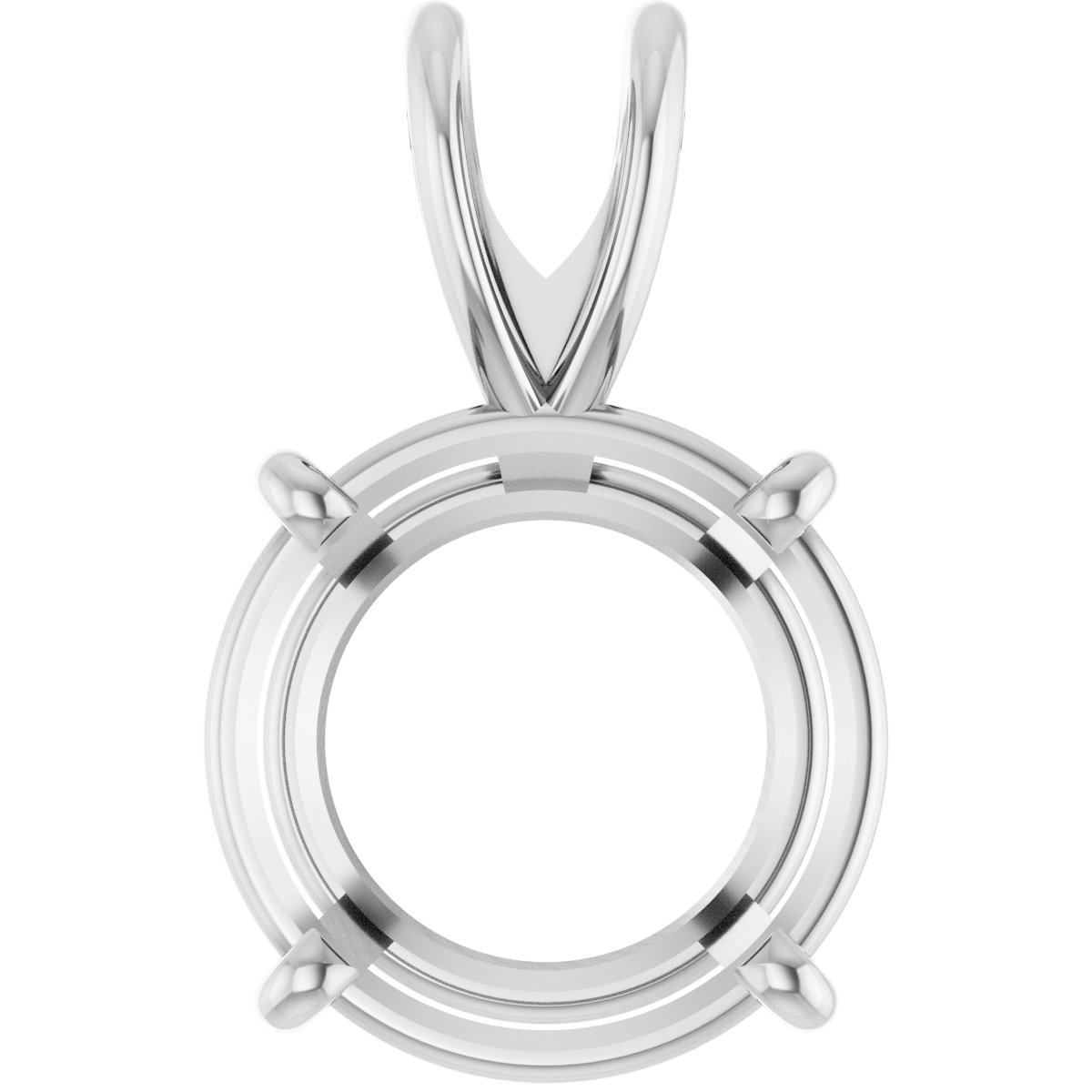 Round Pre-Notched Solitaire Pendant