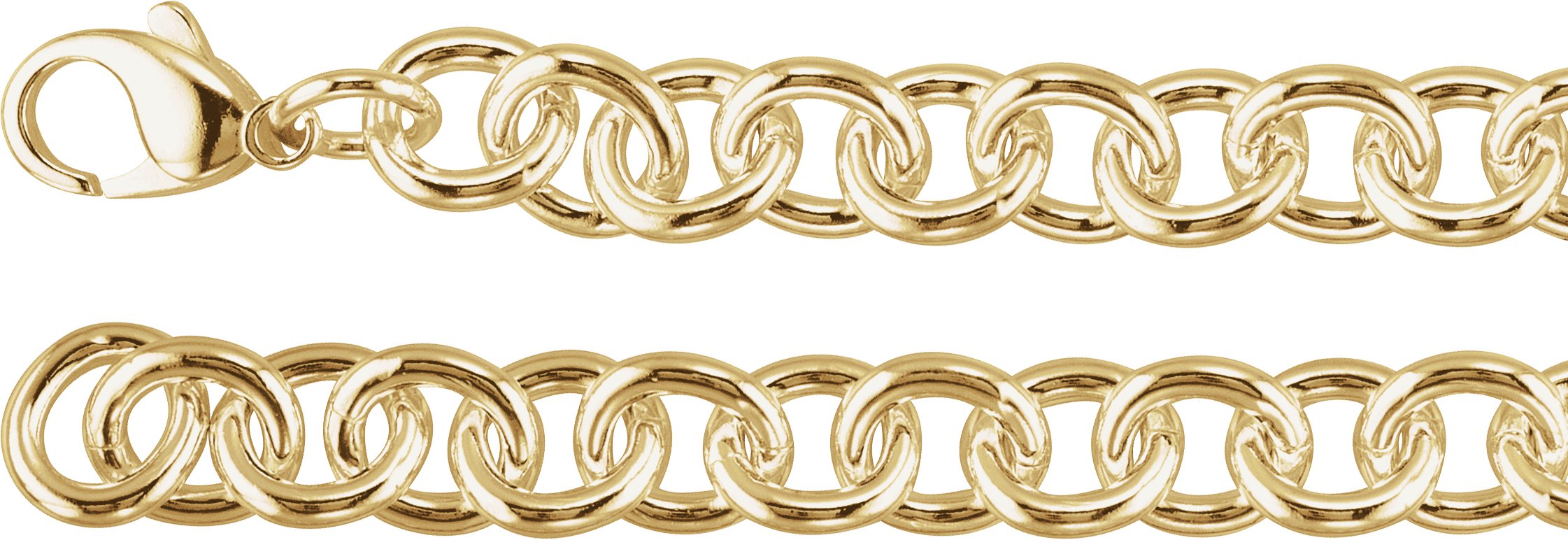 14K Yellow Gold-Filled 10 mm Cable 7 1/2 Chain
