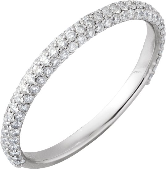 14K White 3/8 CTW Natural Diamond Band-3