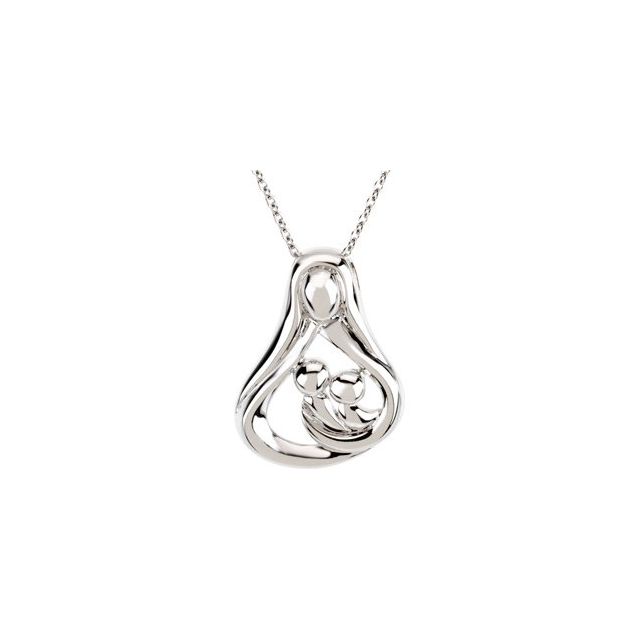Sterling Silver 2 Child Mother-s Embrace 18