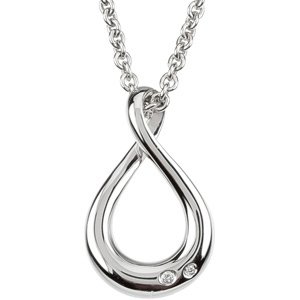 Sterling Silver .015 CTW Natural Diamond Infinity-Inspired 18 Necklace