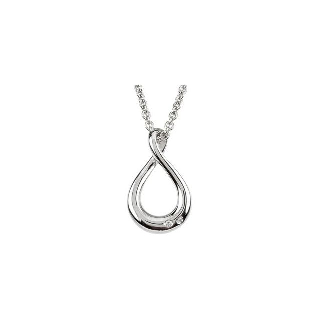 Sterling Silver .015 CTW Diamond Infinity-Inspired 18" Necklace