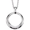 Sterling Silver .01 CT Diamond Circle 18 inch Necklace Ref. 2745333