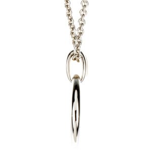 Sterling Silver .01 CT Natural Diamond Circle 18 Necklace