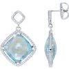 Sterling Silver Sky Blue Topaz and .625 CTW Diamond Earrings Ref 3638556