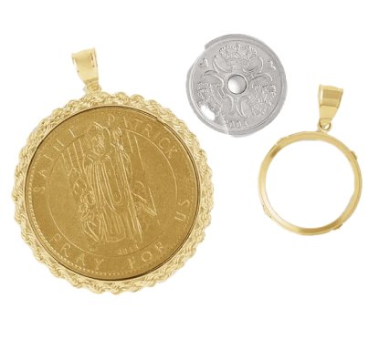 Silver and Gold Coin Frame Jewelry Mountings 