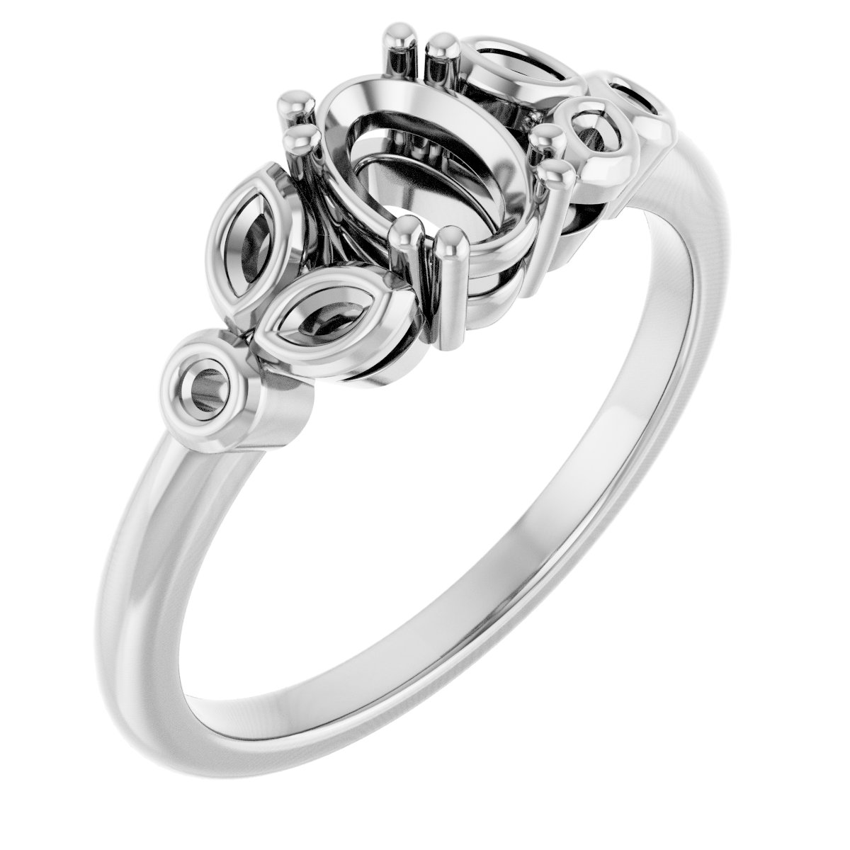 Twin-Prong Accented Engagement Ring
