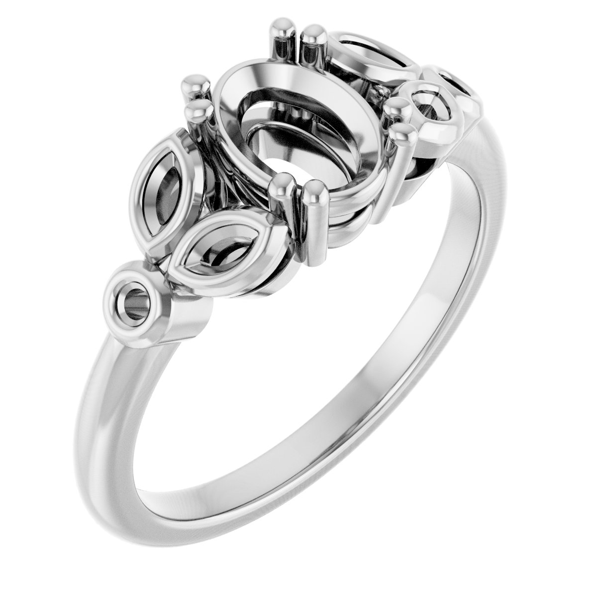Twin-Prong Accented Engagement Ring