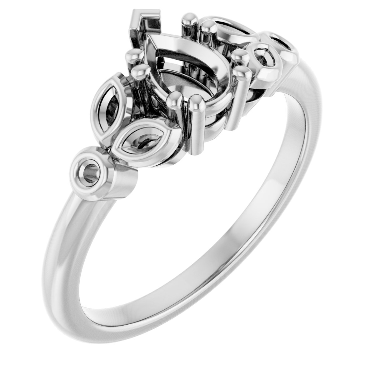 Twin-Prong Accented Engagement Ring