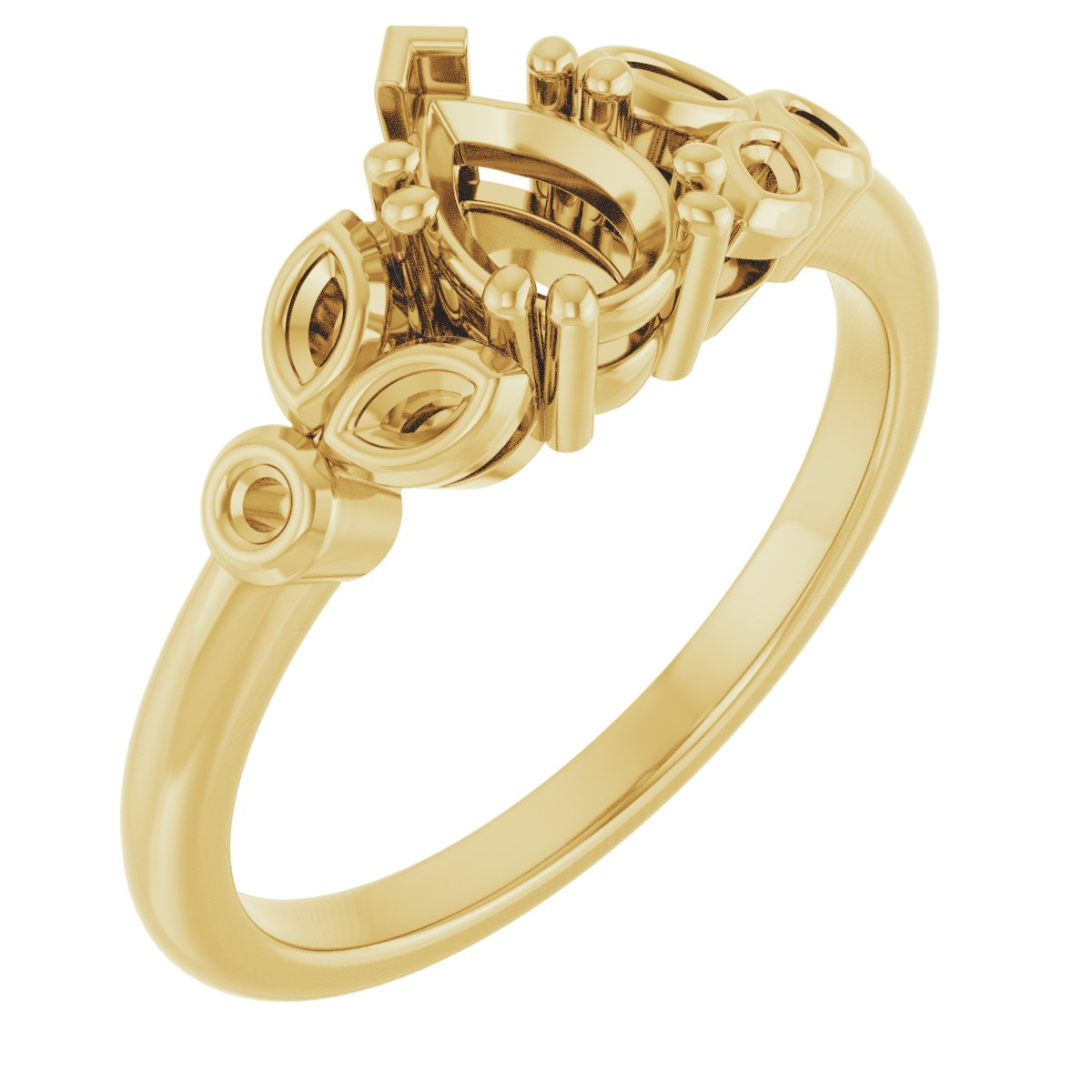 Twin-Prong Accented Engagement Ring