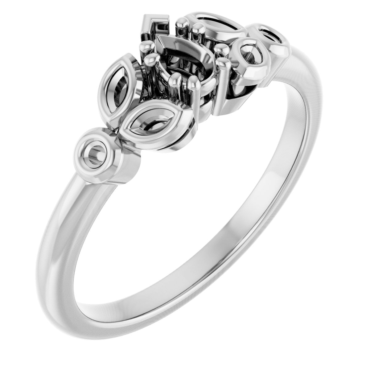 Twin-Prong Accented Engagement Ring