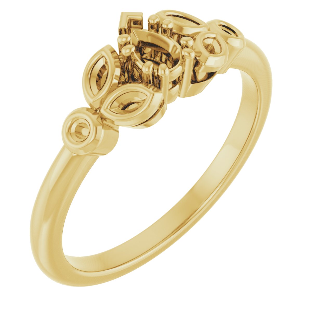 Twin-Prong Accented Engagement Ring