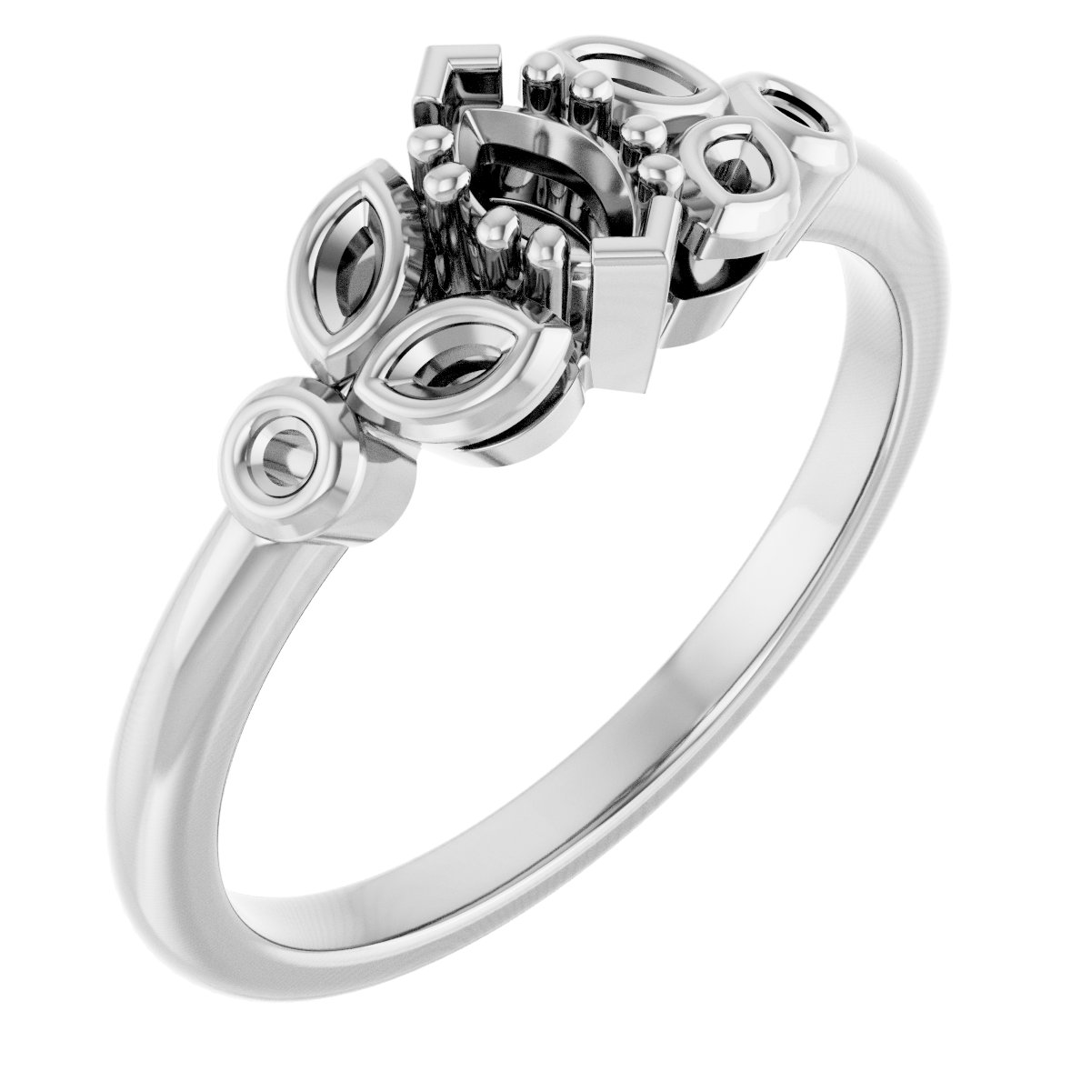 Twin-Prong Accented Engagement Ring