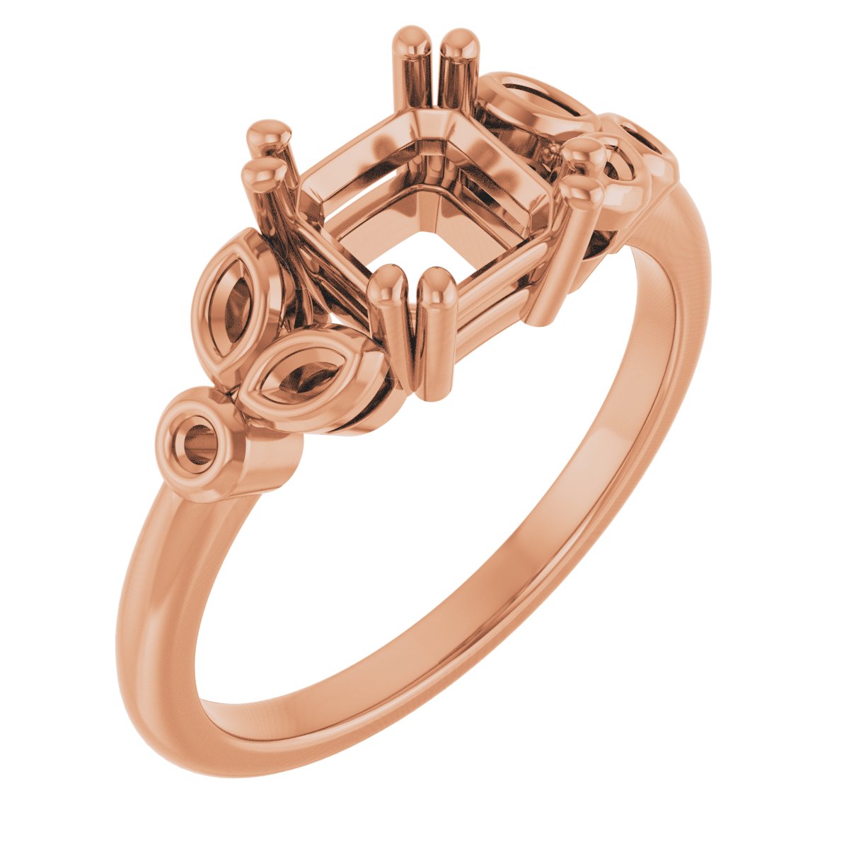 Twin-Prong Accented Engagement Ring
