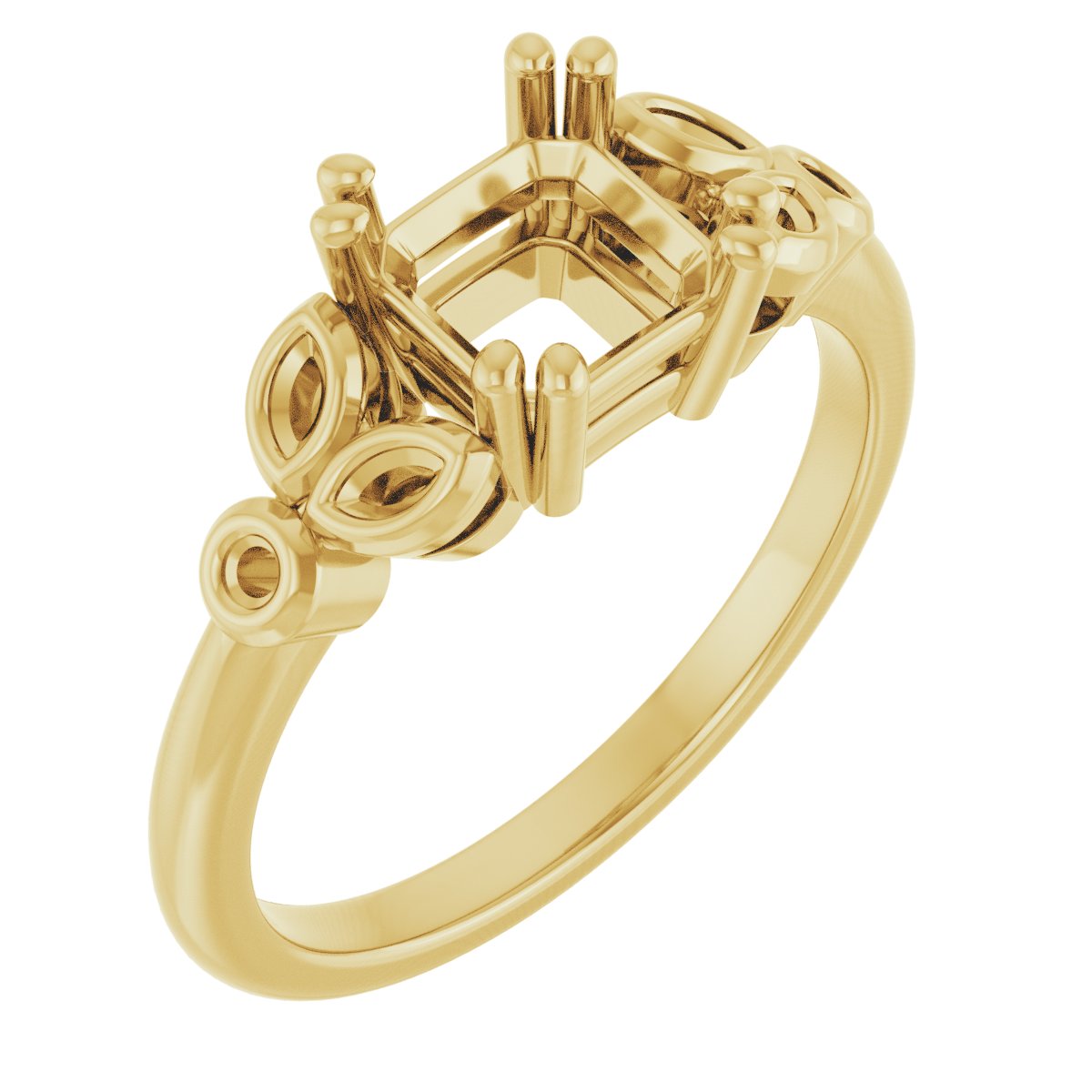 Twin-Prong Accented Engagement Ring