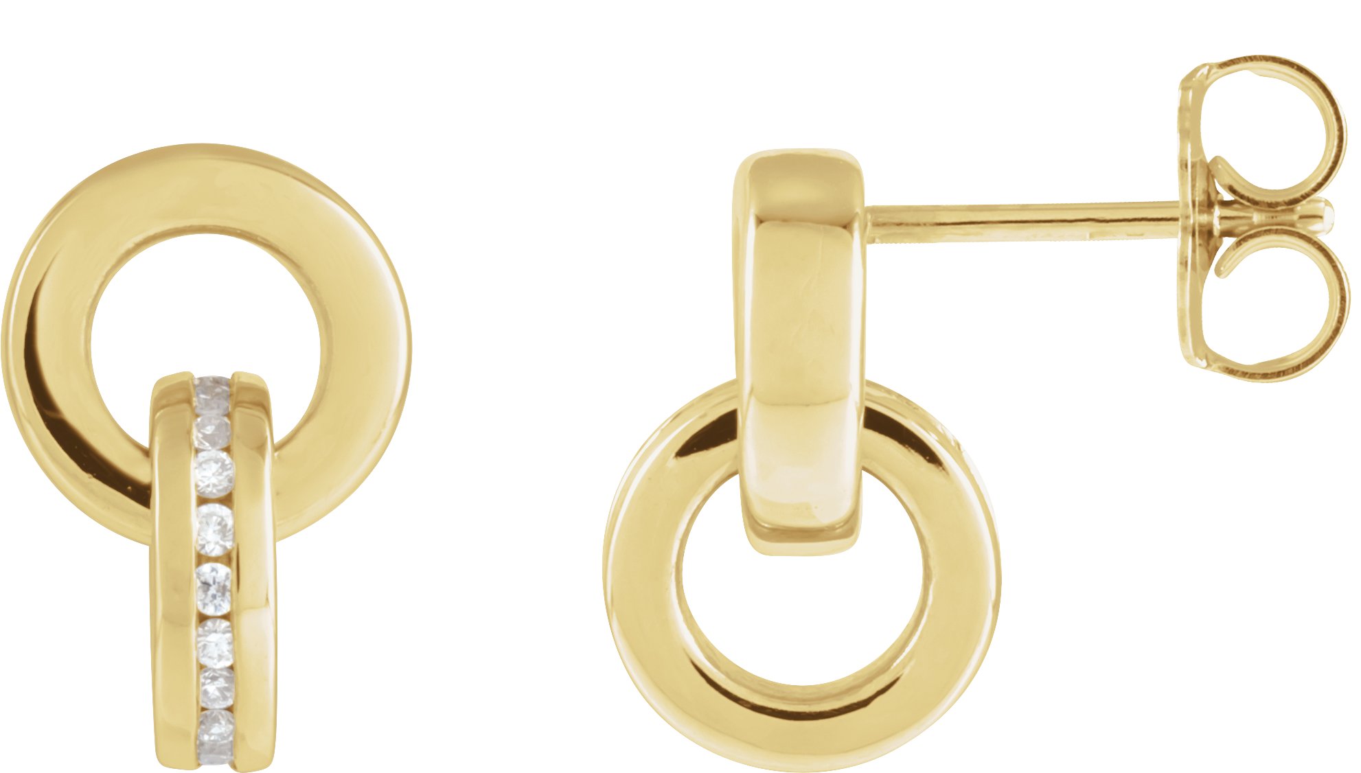 14K Yellow 1/6 CTW Natural Diamond Drop Earrings