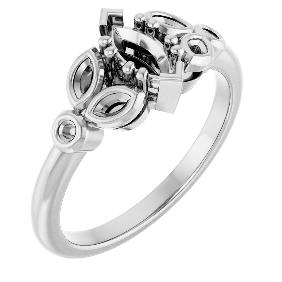 Twin-Prong Accented Engagement Ring