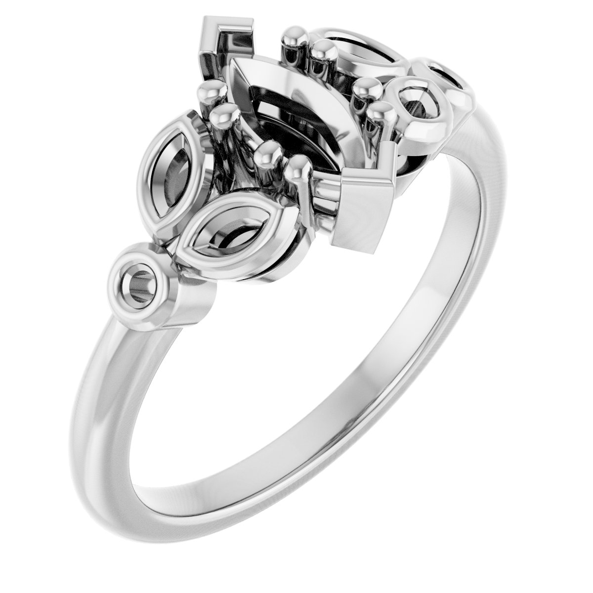 Twin-Prong Accented Engagement Ring