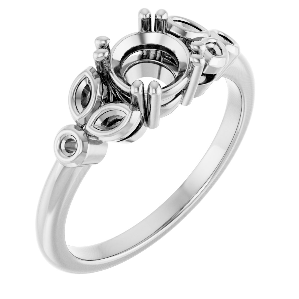 Twin-Prong Accented Engagement Ring