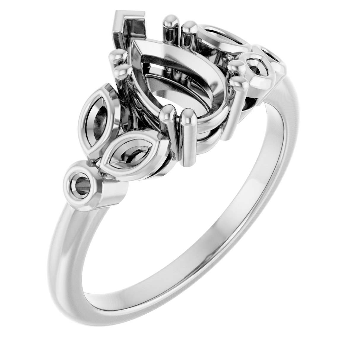 Twin-Prong Accented Engagement Ring
