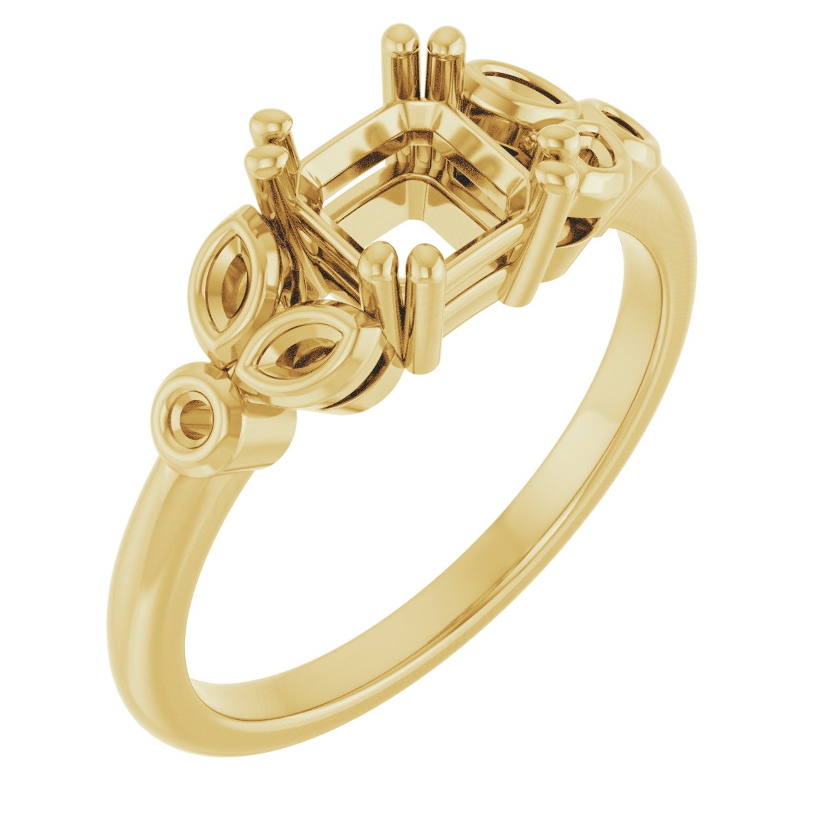 Twin-Prong Accented Engagement Ring