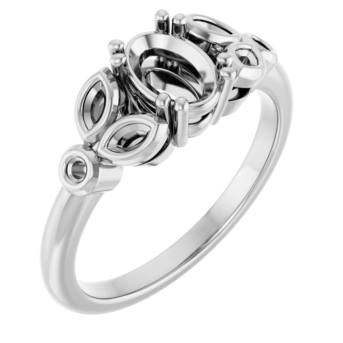 Twin-Prong Accented Engagement Ring