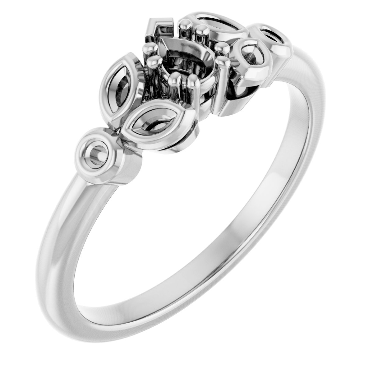 Twin-Prong Accented Engagement Ring