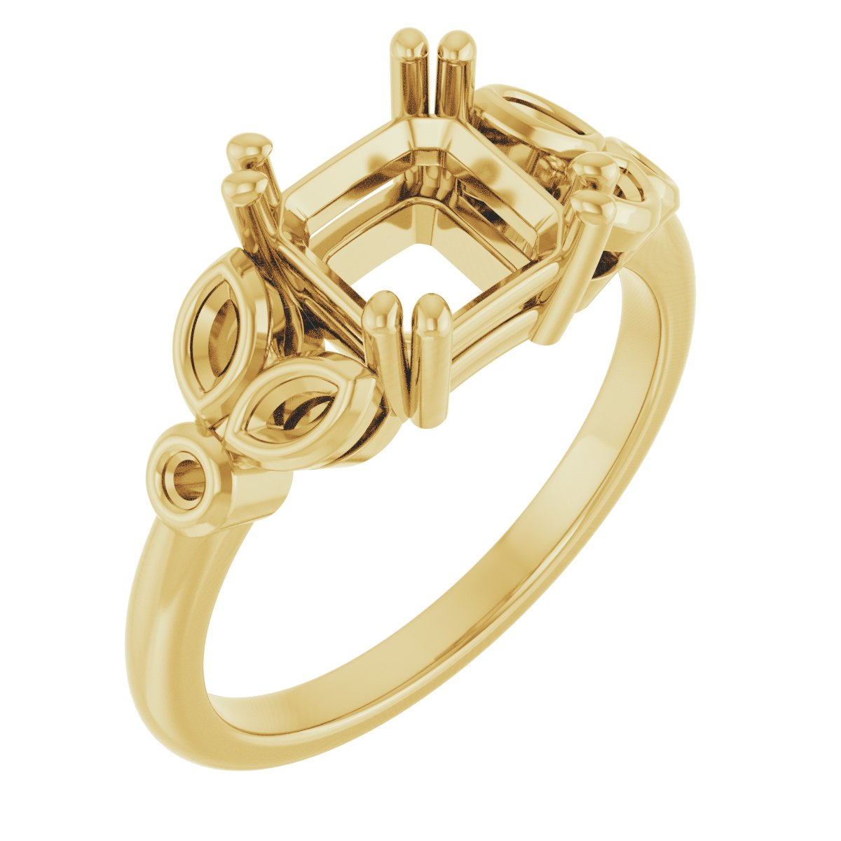 Twin-Prong Accented Engagement Ring