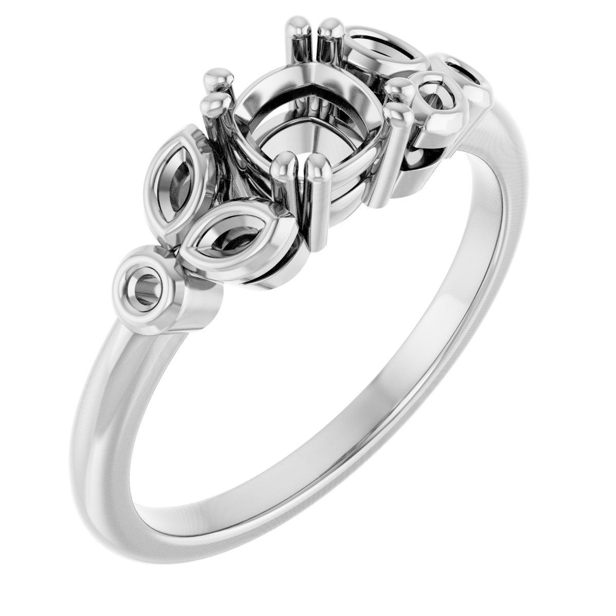 Twin-Prong Accented Engagement Ring
