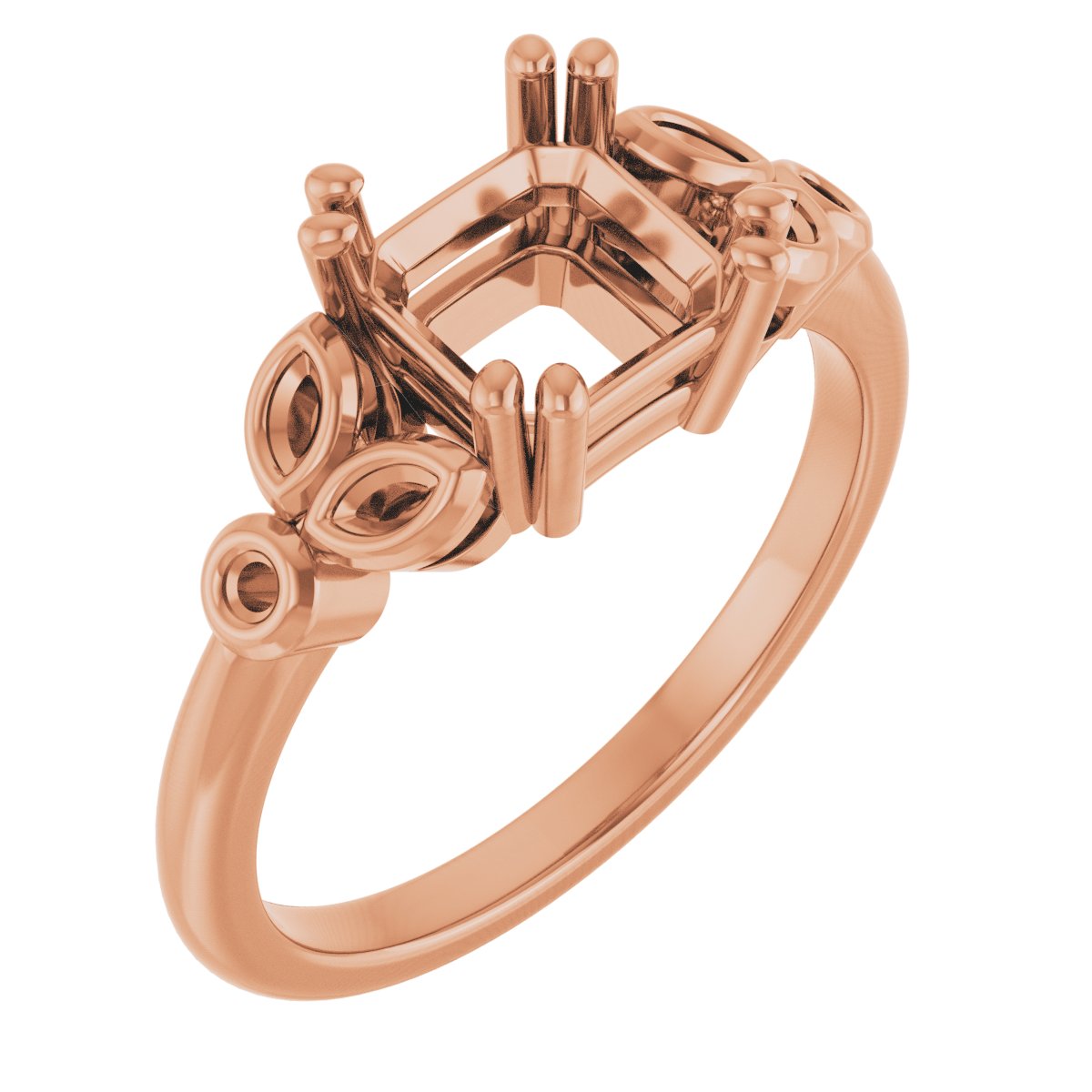 Twin-Prong Accented Engagement Ring