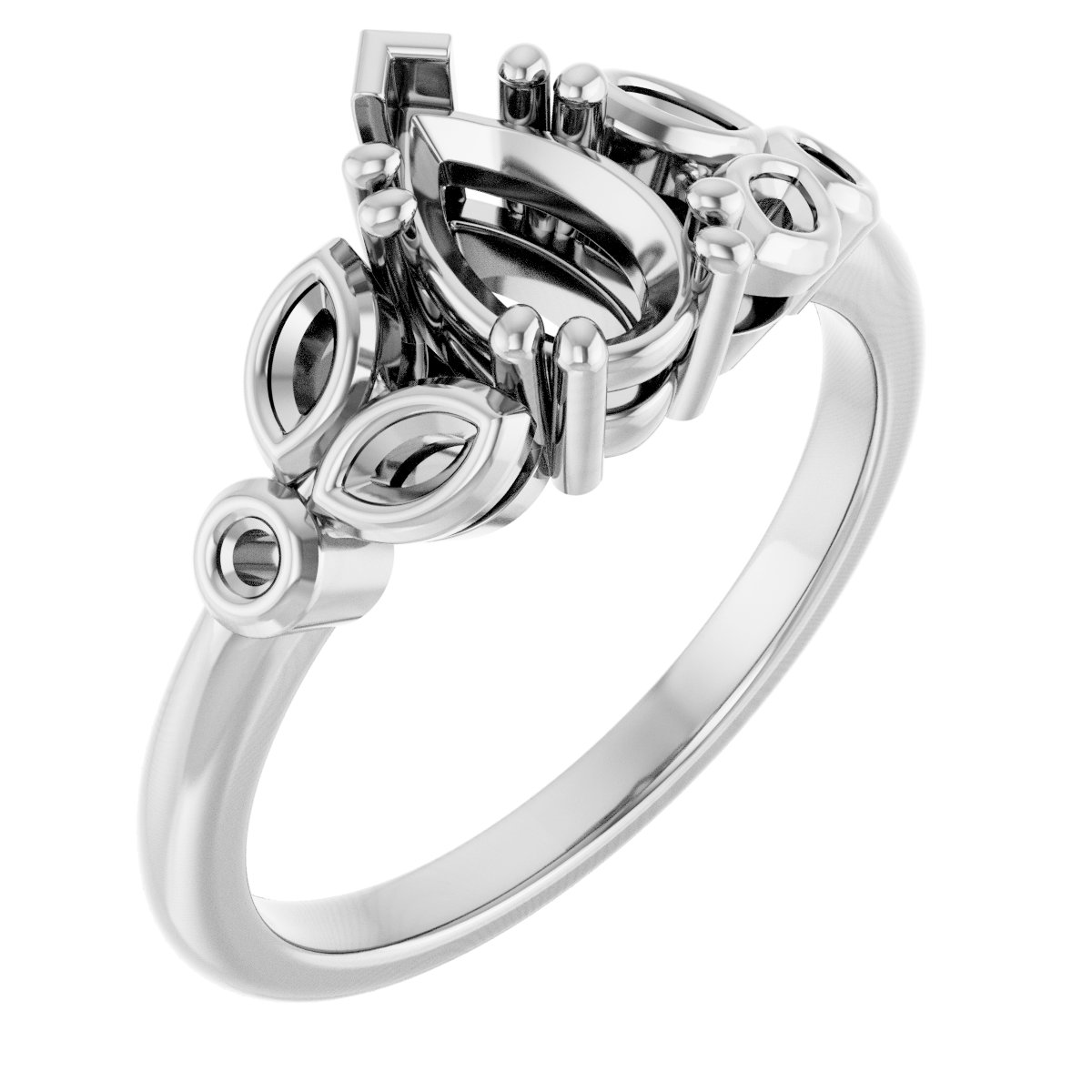 Twin-Prong Accented Engagement Ring