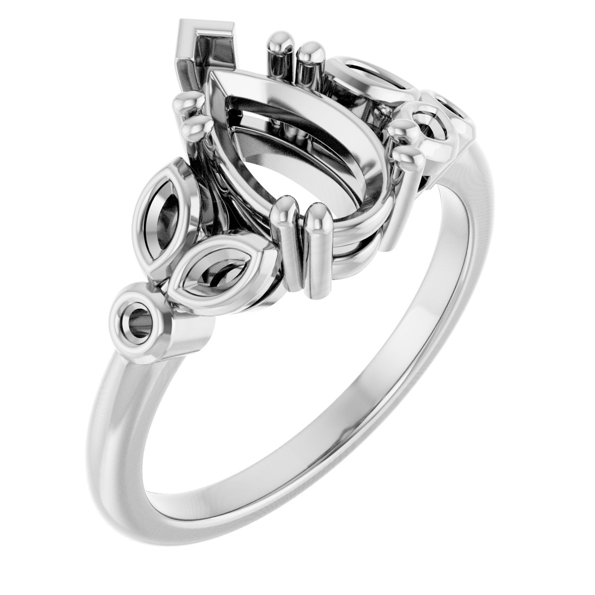 Twin-Prong Accented Engagement Ring