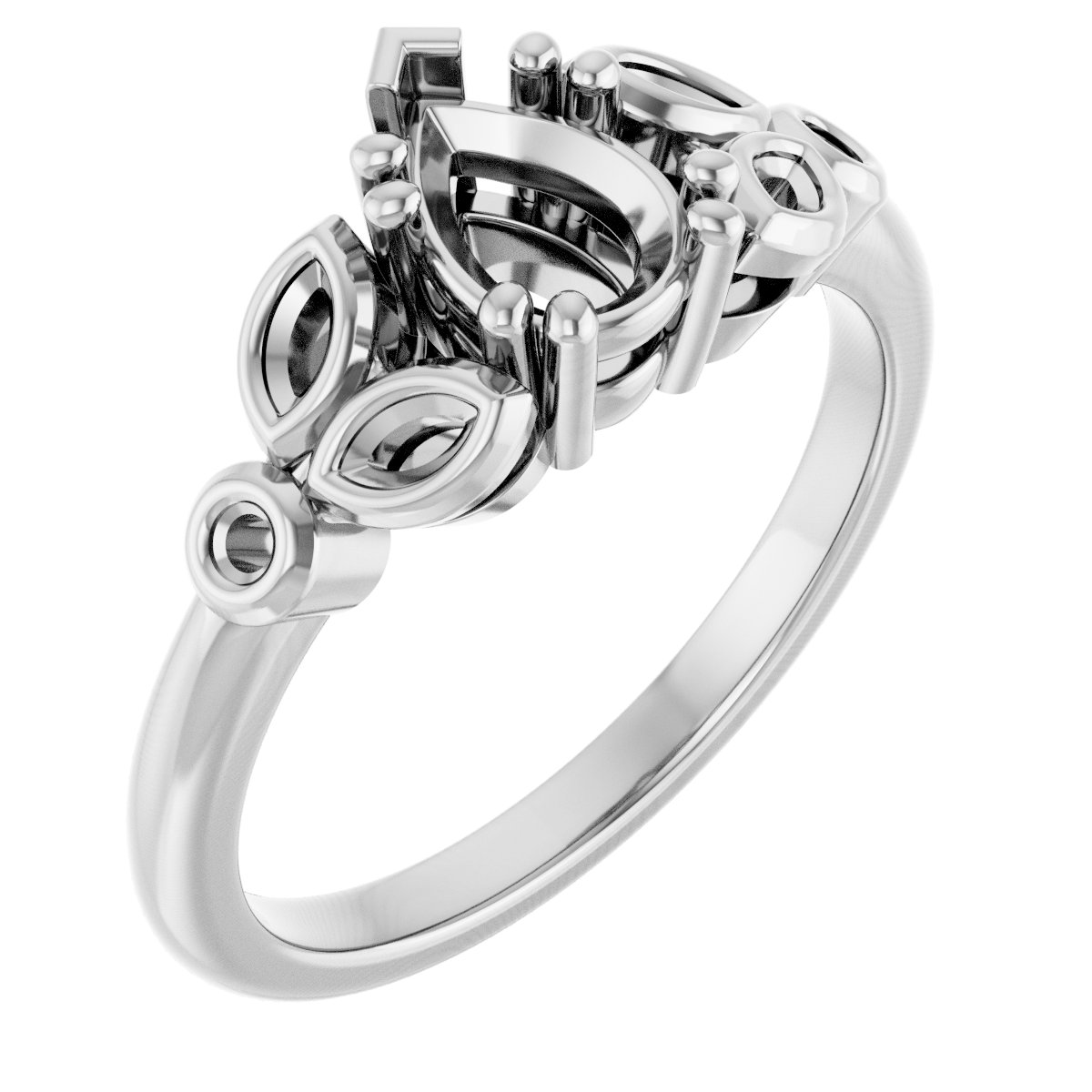 Twin-Prong Accented Engagement Ring