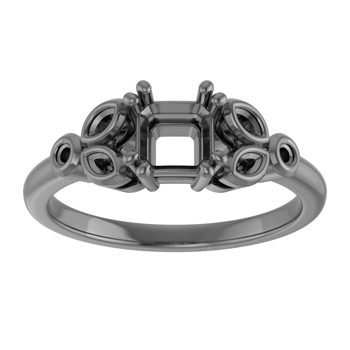 6.5 mm Round Engagement Ring Mounting view 3