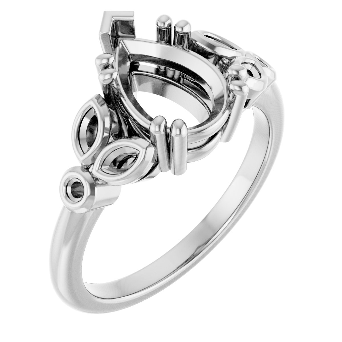 Twin-Prong Accented Engagement Ring