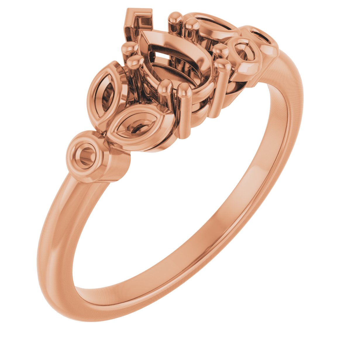 Twin-Prong Accented Engagement Ring