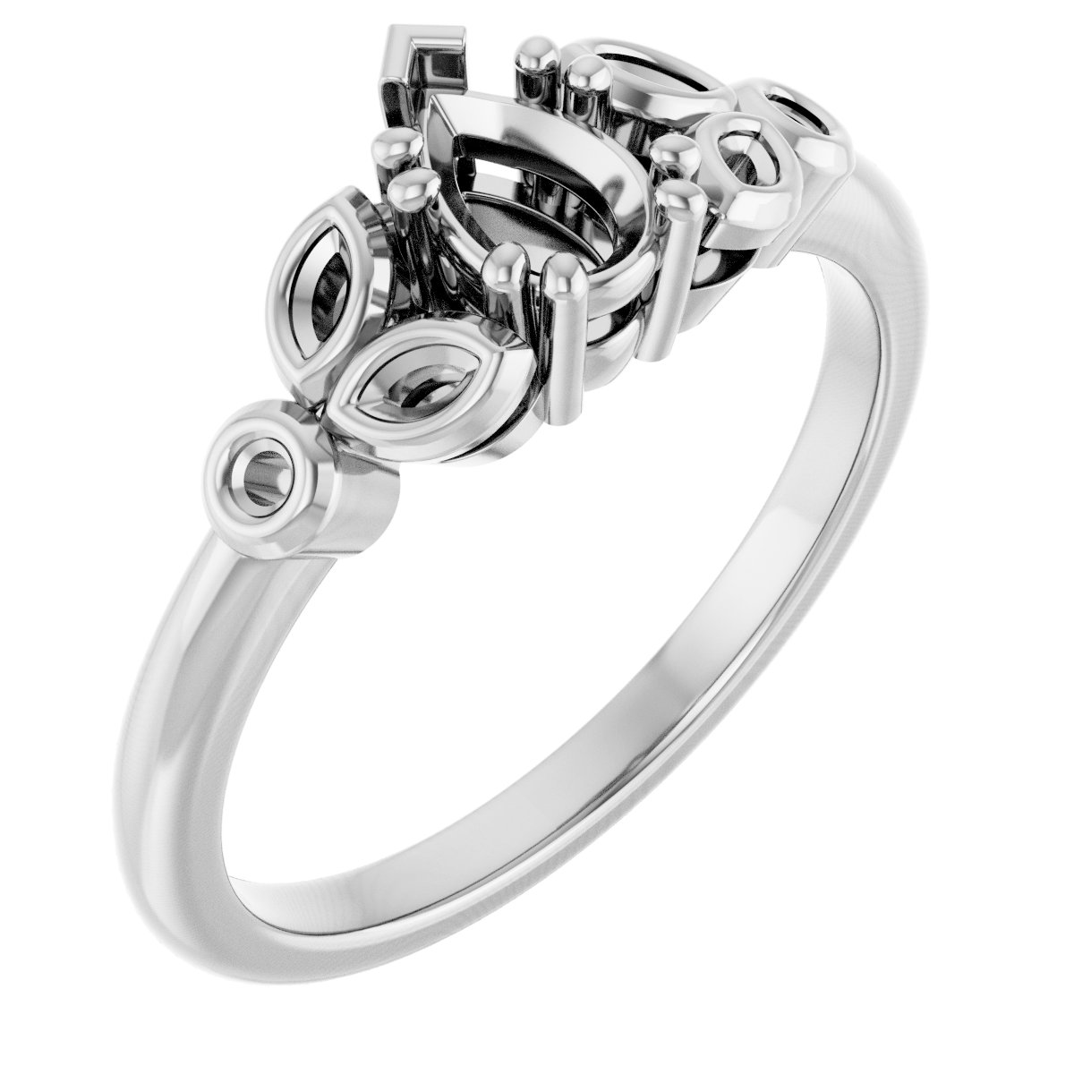 Twin-Prong Accented Engagement Ring
