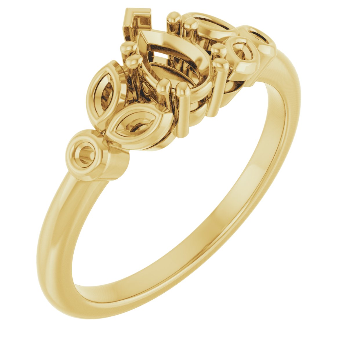 Twin-Prong Accented Engagement Ring