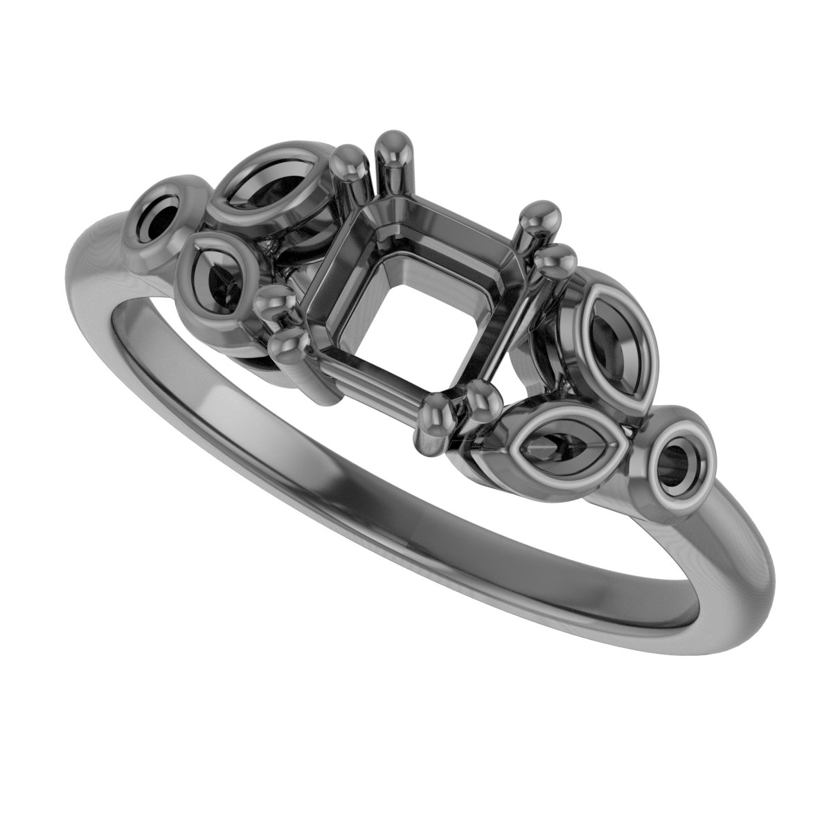 6.5 mm Round Engagement Ring Mounting view 5