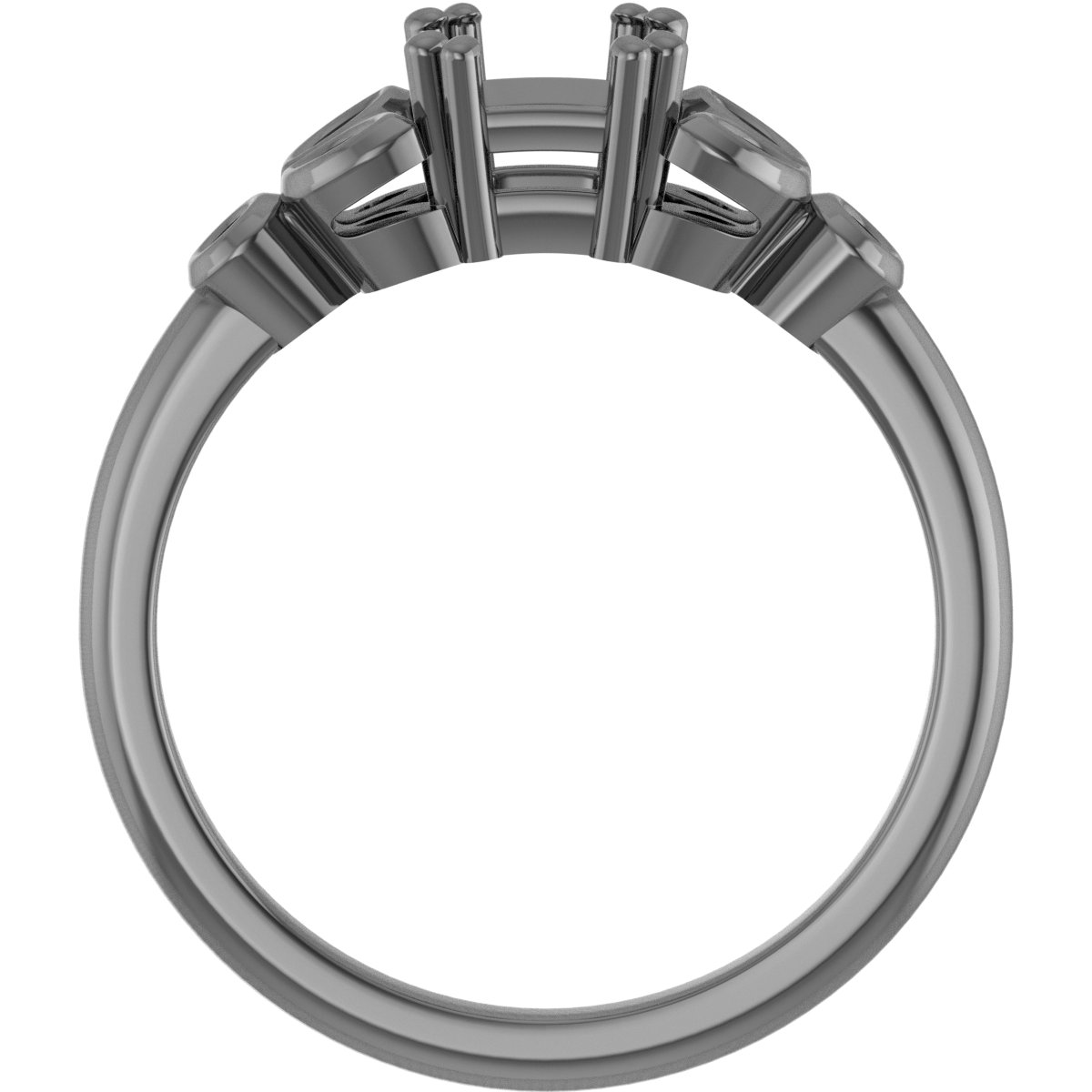 6.5 mm Round Engagement Ring Mounting view 2