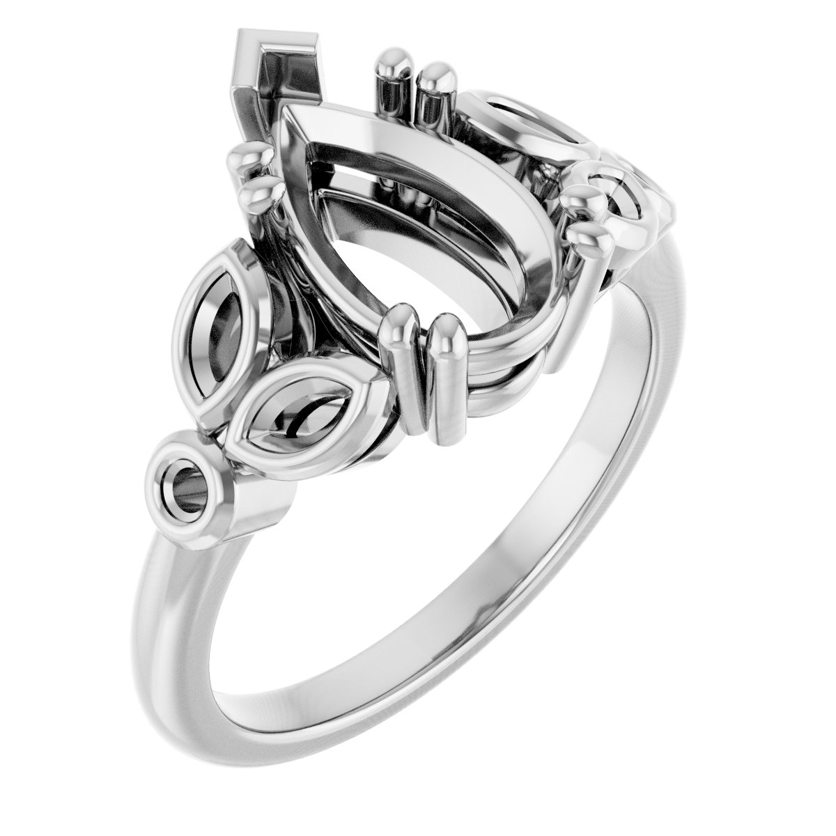 Twin-Prong Accented Engagement Ring