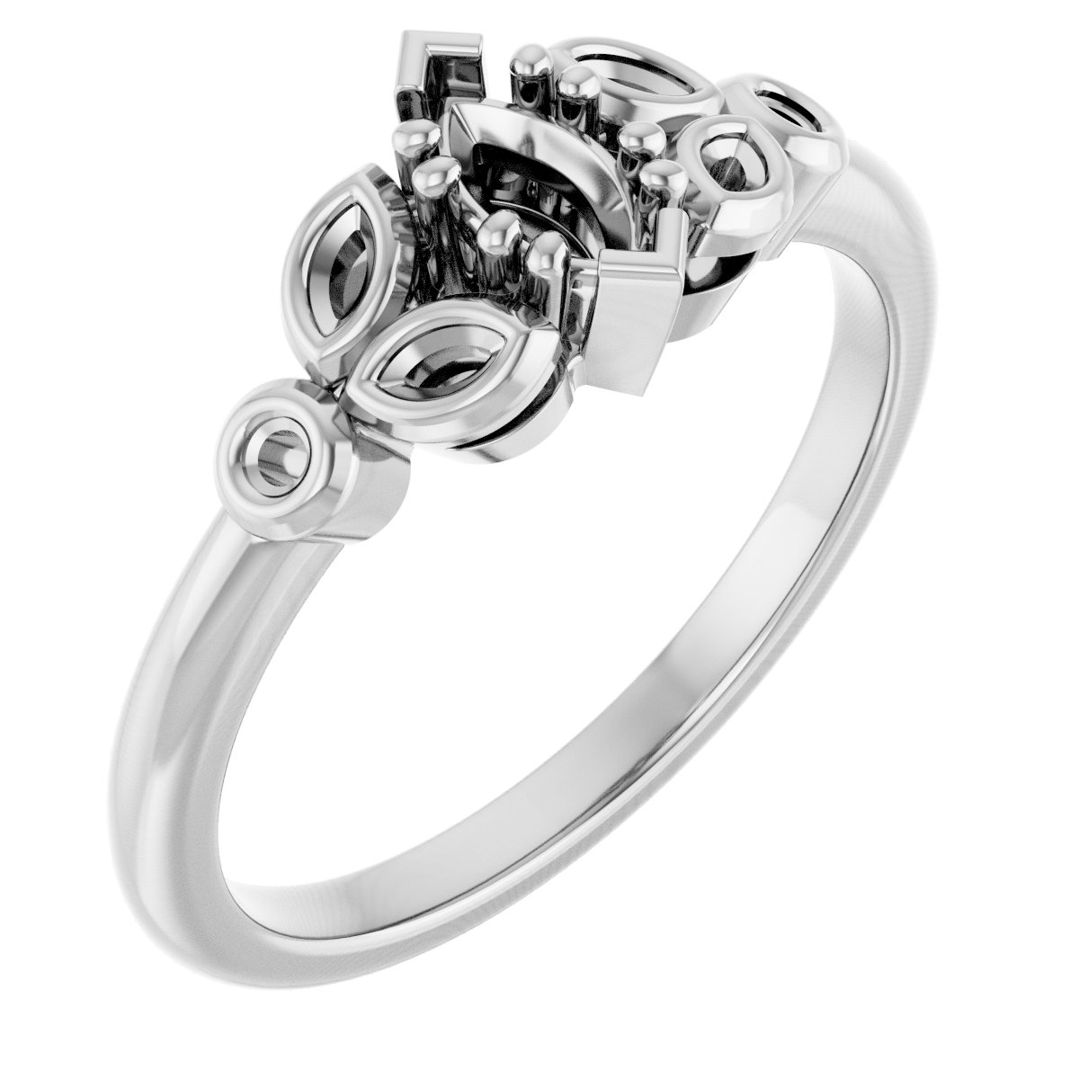 Twin-Prong Accented Engagement Ring