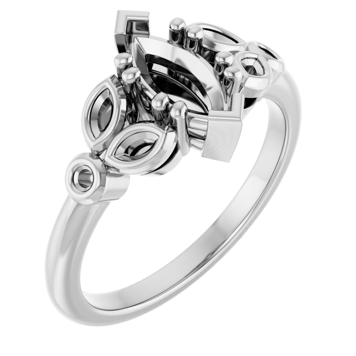 Twin-Prong Accented Engagement Ring