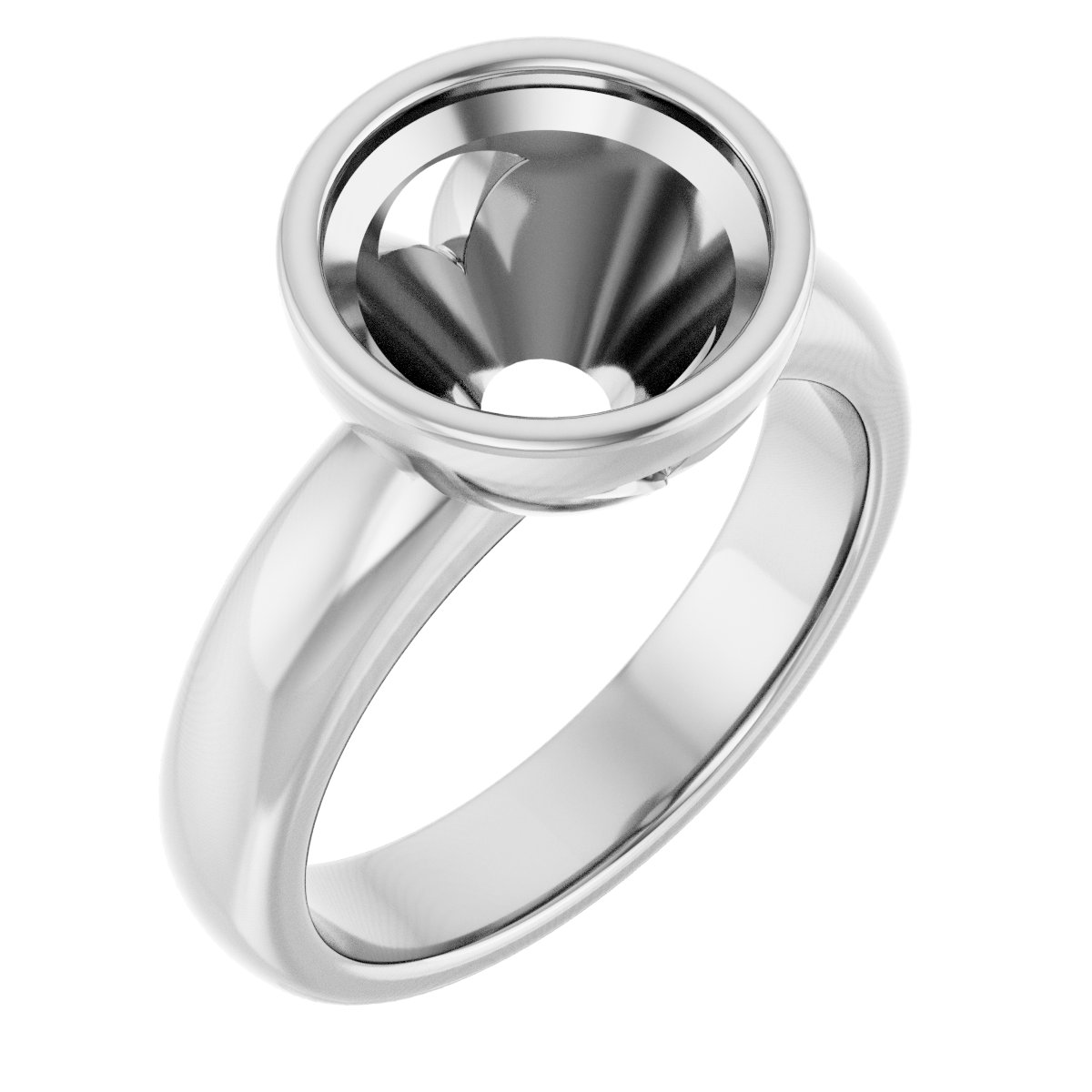 Bezel-Set Solitaire Engagement Ring