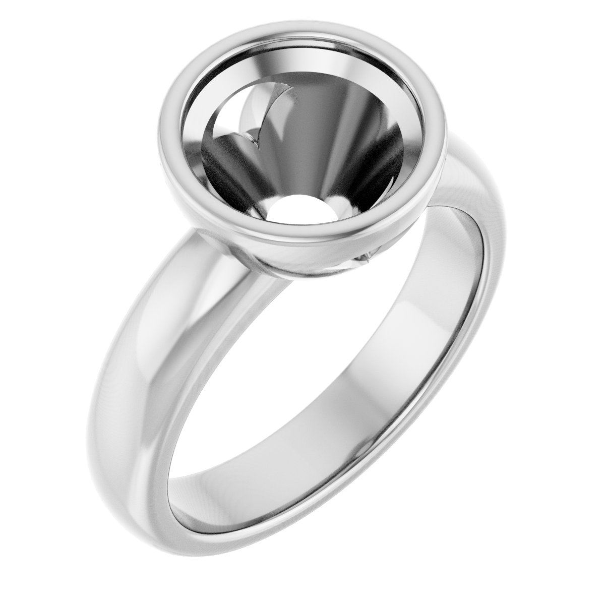 Bezel-Set Solitaire Engagement Ring