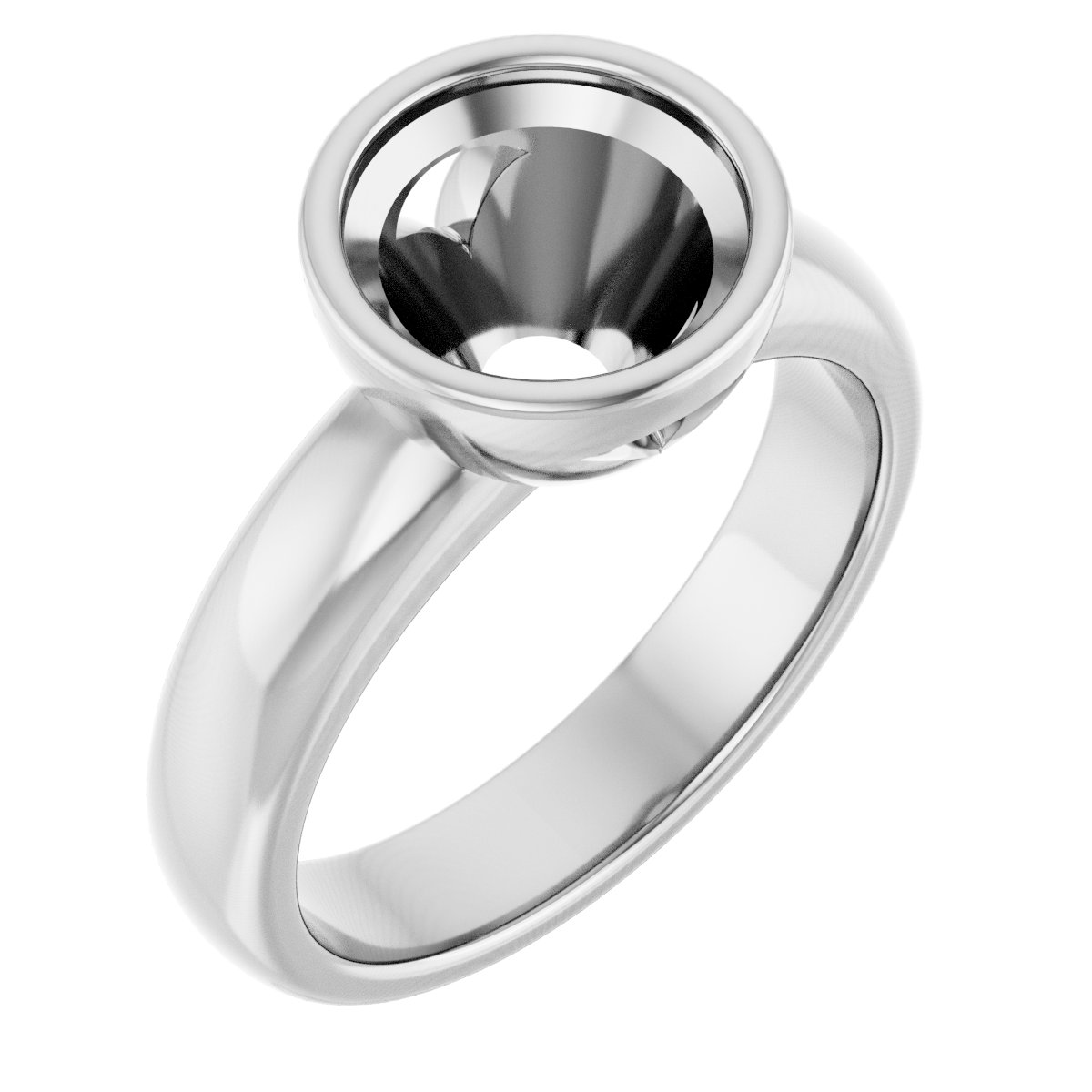Bezel-Set Solitaire Engagement Ring